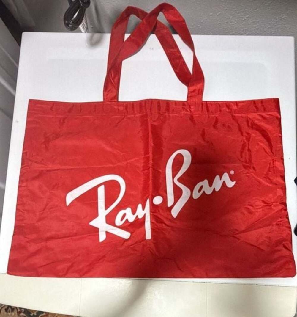 Ray-Ban Large Red Nylon Promotional Shopping Tote Bag